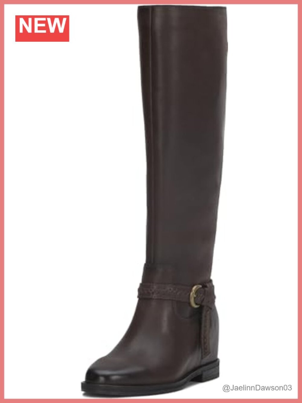 Women's Leather Knee High Equestrian Block Heel Zip Boots